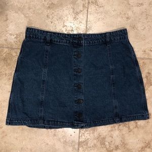 Button-up Denim Skirt